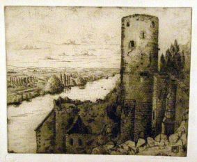 Margaret Aulton - Castle ruins by river