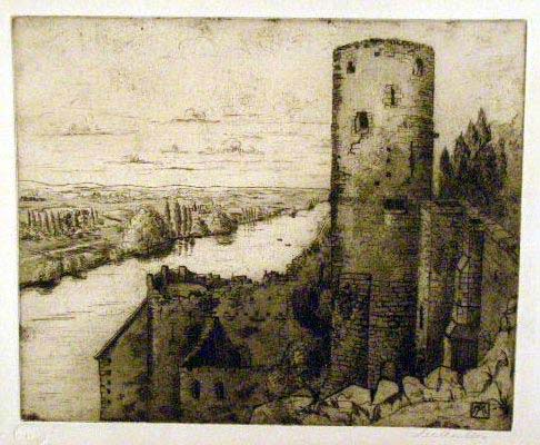 Margaret-Aulton---Castle-ruins-by-river Margaret Aulton - Castle ruins by river