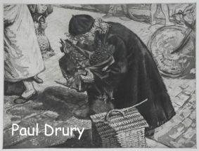 Paul Daloo Drury - Old lady with hen