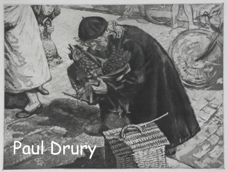 Paul Daloo Drury - Old lady with hen Paul Daloo Drury - Old lady with hen