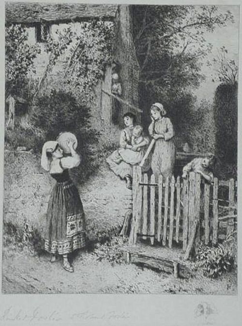 Foster, M Birket RWS - The Little Minstrael 1881 Myles BIRKET-FOSTER