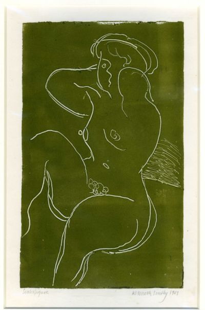 Lindley Kenneth - Monoprint, seated figure Lindley Kenneth - Monoprint, seated figure