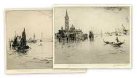 Shapland & Sweet - Pair of etchings of Venice
